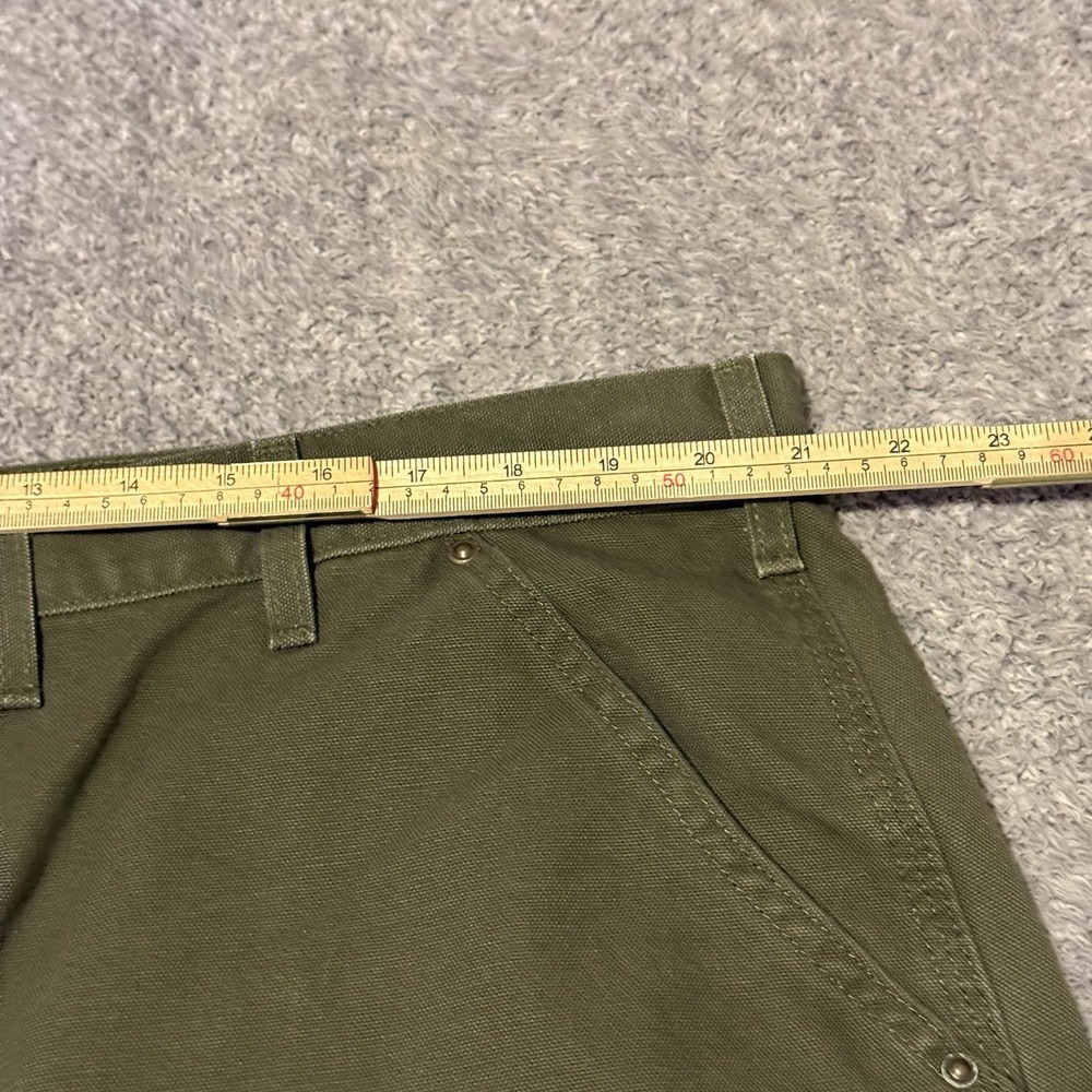 VTG Carhartt B136 MOS Canvas Moss Green Double Knee Carpenter Original Pants - Picture 4 of 6